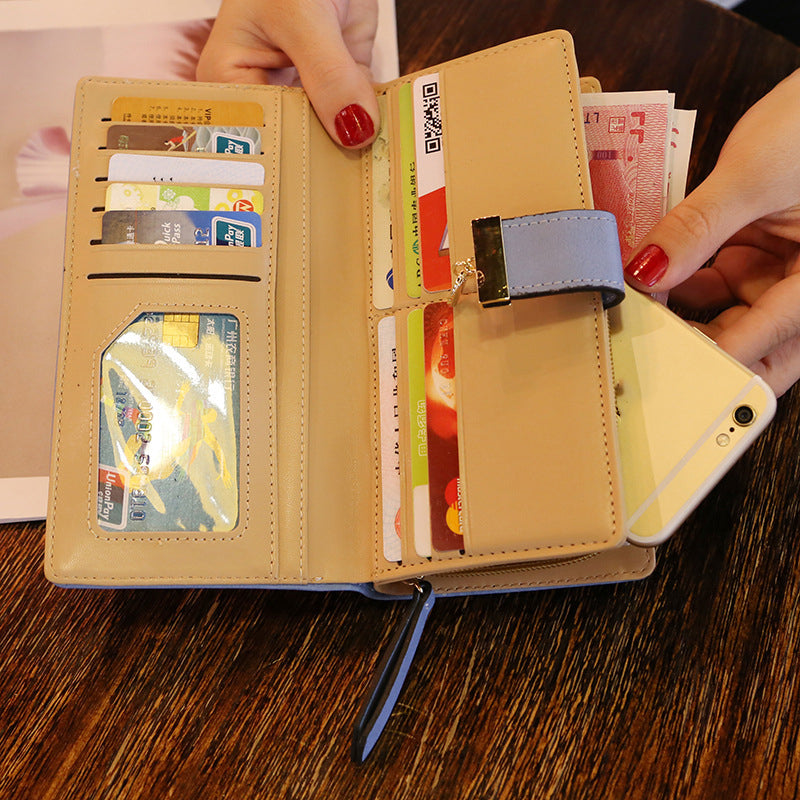 PU Leather Phone Purse Ladies Fashion Wallet Female Hollow Leaves Clutch Handbag Coin Card Holders  4