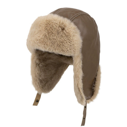 Faux Fur Leather Snow Cap Winter Thick Warm Russian Ushanka Hat For Men Womens With Ear Flaps 4