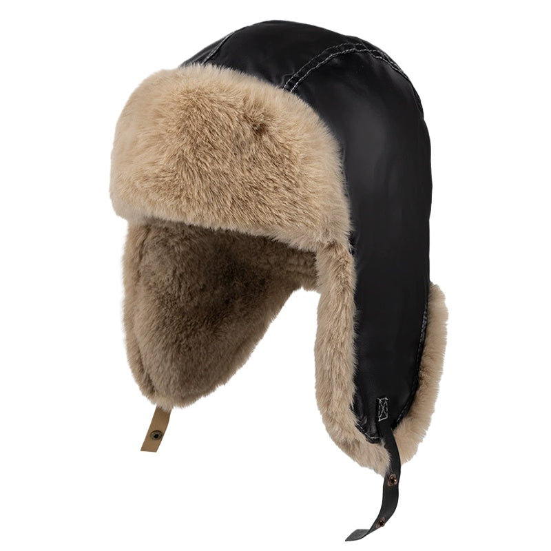 Faux Fur Leather Snow Cap Winter Thick Warm Russian Ushanka Hat For Men Womens With Ear Flaps 5