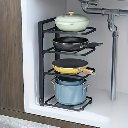 Adjustable Stainless Steel Pot Rack Organiser For Kitchen Storage 2