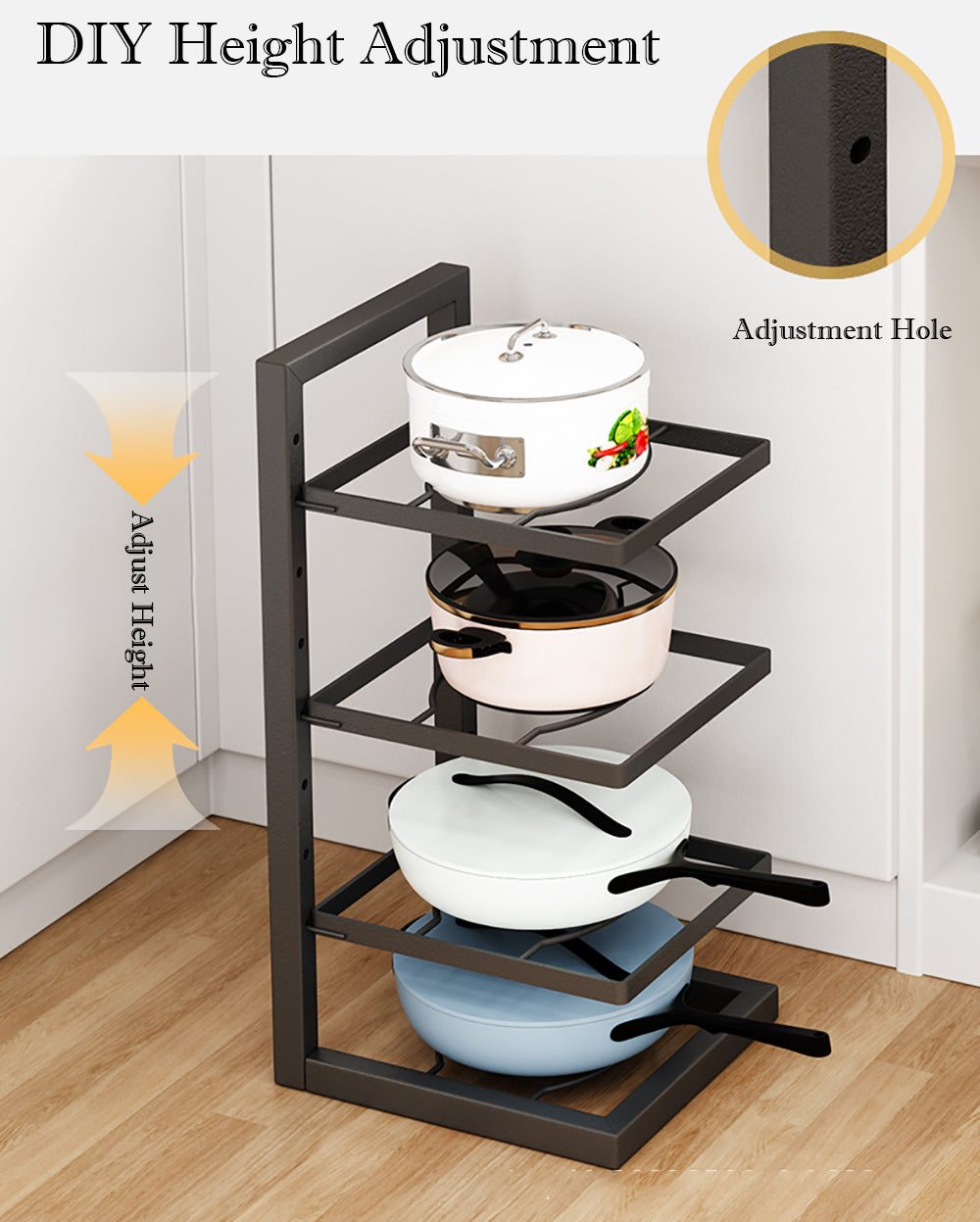 Adjustable Stainless Steel Pot Rack Organiser For Kitchen Storage 3