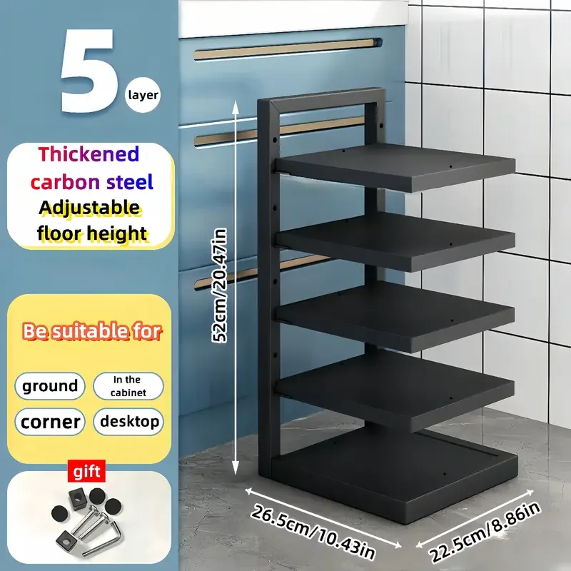 Adjustable Stainless Steel Pot Rack Organiser For Kitchen Storage 13