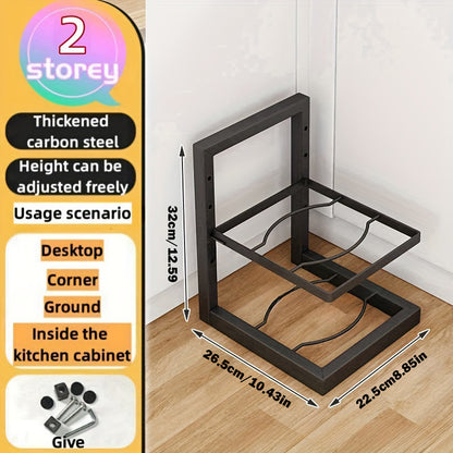 Adjustable Stainless Steel Pot Rack Organiser For Kitchen Storage 6