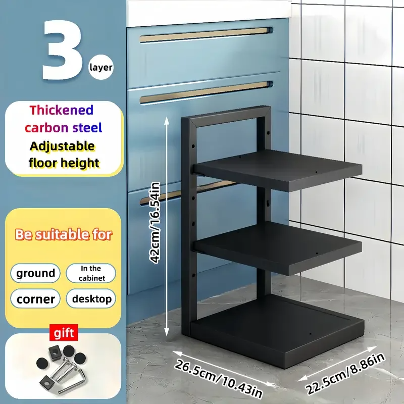Adjustable Stainless Steel Pot Rack Organiser For Kitchen Storage 9