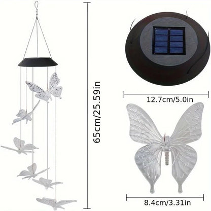 Solar LED Color Changing Butterfly Dragonfly Wind Chime 1