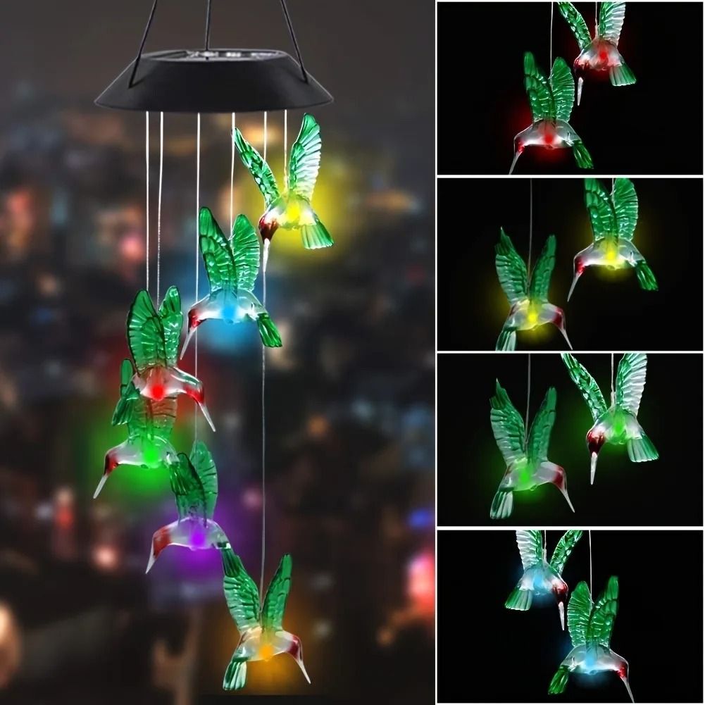 Solar LED Color Changing Butterfly Dragonfly Wind Chime 3