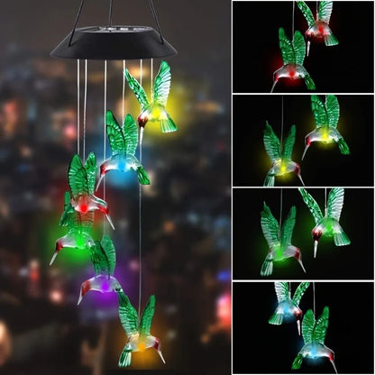 Solar LED Color Changing Butterfly Dragonfly Wind Chime 3