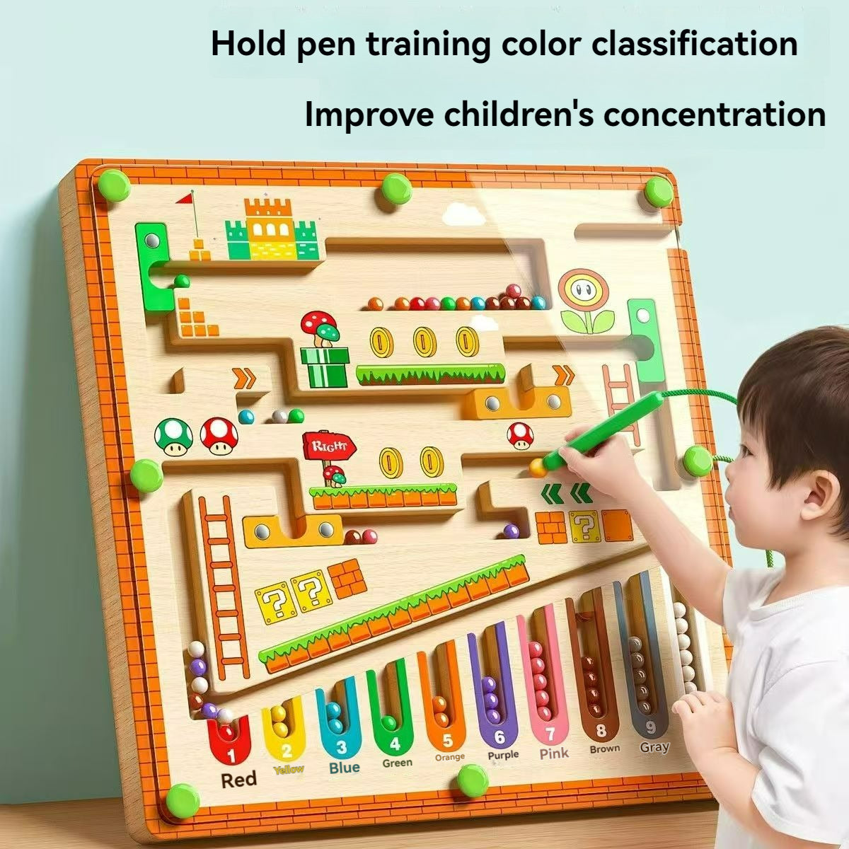 Magnetic Maze Walking Ball, Children's Early Education Puzzle, Baby Concentration and Logic Thinking Training