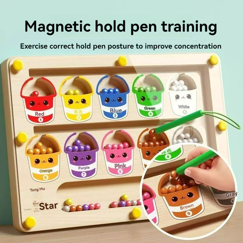 Magnetic Maze Walking Ball, Children's Early Education Puzzle, Baby Concentration and Logic Thinking Training