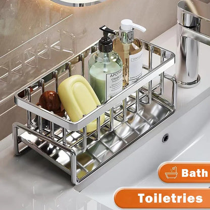 Kitchen Multifunctional Stainless Steel Sink Drain Rack Organizer Kitchen Sponge Cleanser Holder Dr 2