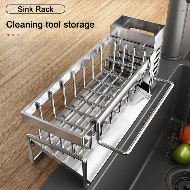 Kitchen Multifunctional Stainless Steel Sink Drain Rack Organizer Kitchen Sponge Cleanser Holder Dr 5