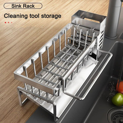 Kitchen Multifunctional Stainless Steel Sink Drain Rack Organizer Kitchen Sponge Cleanser Holder Dr 5
