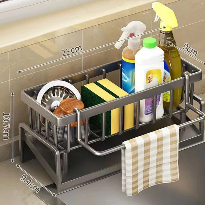 Kitchen Multifunctional Stainless Steel Sink Drain Rack Organizer Kitchen Sponge Cleanser Holder Dr 9