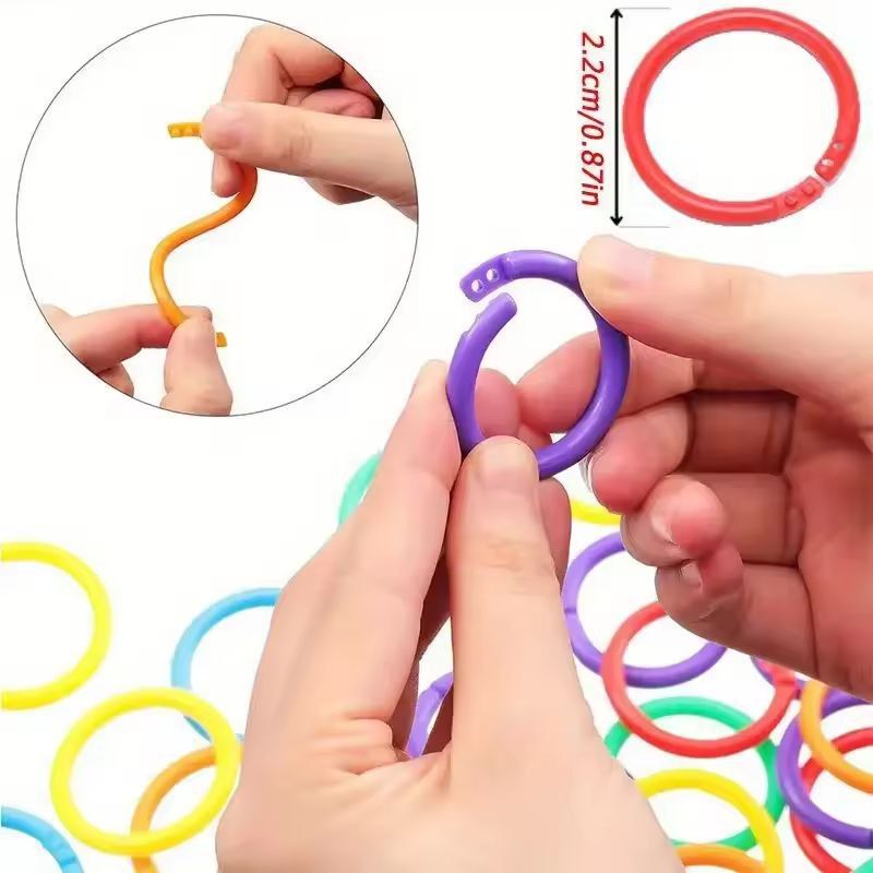 48Pack 15 Mm Colorful Plastic Loose Leaf Rings  Versatile Binder Rings For DIY Albums  Document Org 3
