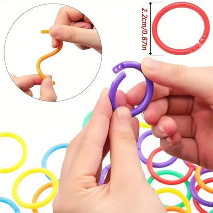 48Pack 15 Mm Colorful Plastic Loose Leaf Rings  Versatile Binder Rings For DIY Albums  Document Org 3
