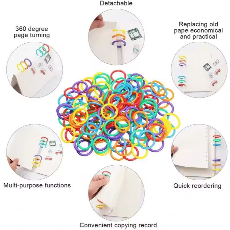 48Pack 15 Mm Colorful Plastic Loose Leaf Rings  Versatile Binder Rings For DIY Albums  Document Org 4