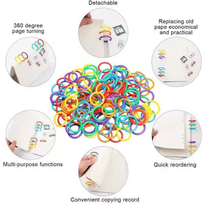 48Pack 15 Mm Colorful Plastic Loose Leaf Rings  Versatile Binder Rings For DIY Albums  Document Org 4