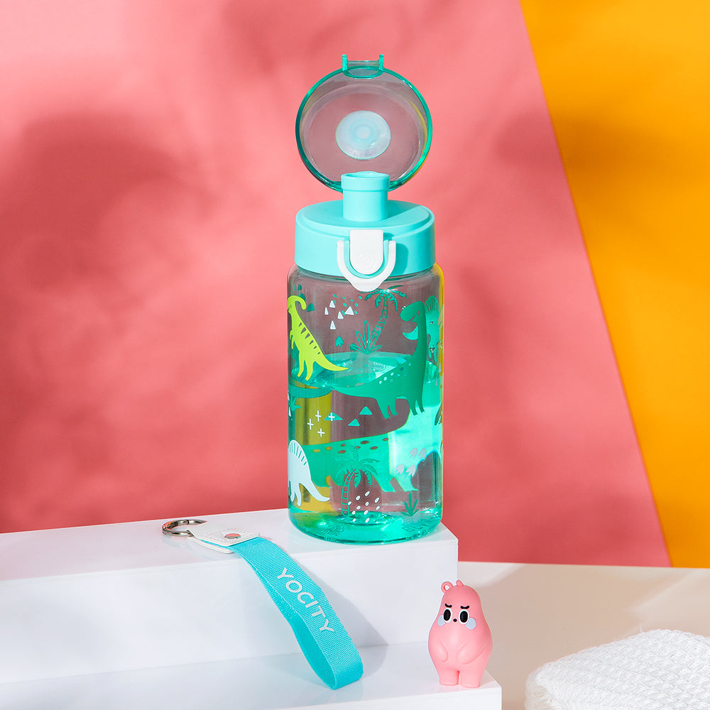 Student Office Portable Travel Water Cup, Dinosaur Gym Sports Fitness Bottle For Cold Water Juice Drink