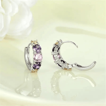 CelesteGlow Colorful CZ Hoop Earrings