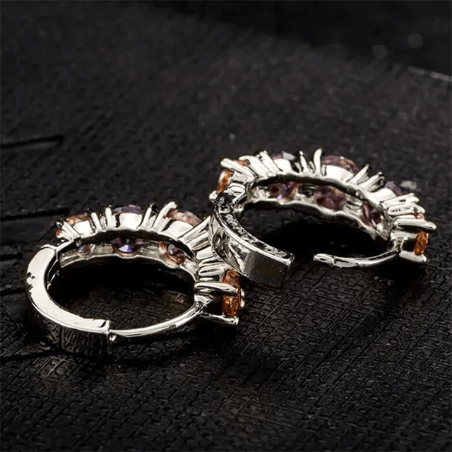 CelesteGlow Colorful CZ Hoop Earrings 1