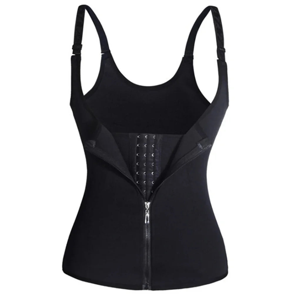 Women Waist Trainer Tank Top Zipper Body Shaper, Tummy Control Sleeveless Activewear, Shaping Underwear for Women