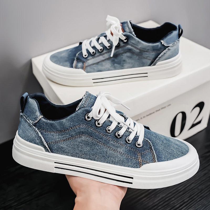 Mens Fashion Denim Sneakers New Streetwear Shoes Canvas Trainers HipHop Tied Up Runway Boy Sneakers 6