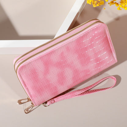 Chic Vintage Double Layer Clutch Wallet  Retro Zipper Coin Purse  Wristlet  Fashionable Womens Acce 3