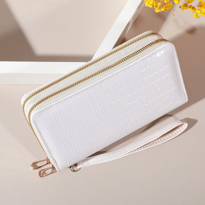Chic Vintage Double Layer Clutch Wallet  Retro Zipper Coin Purse  Wristlet  Fashionable Womens Acce 4