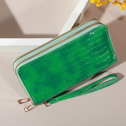Chic Vintage Double Layer Clutch Wallet  Retro Zipper Coin Purse  Wristlet  Fashionable Womens Acce 5