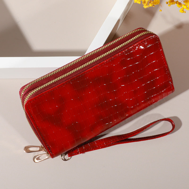 Chic Vintage Double Layer Clutch Wallet  Retro Zipper Coin Purse  Wristlet  Fashionable Womens Acce 6