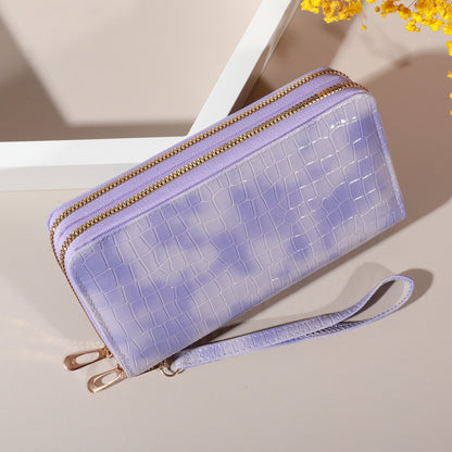 Chic Vintage Double Layer Clutch Wallet  Retro Zipper Coin Purse  Wristlet  Fashionable Womens Acce 7