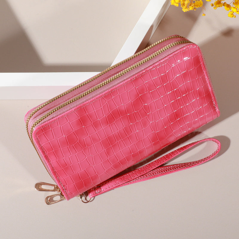 Chic Vintage Double Layer Clutch Wallet  Retro Zipper Coin Purse  Wristlet  Fashionable Womens Acce 8