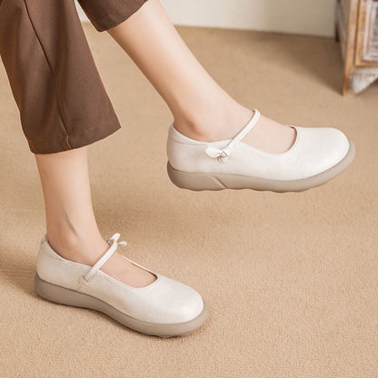 Green Mary Jane Flats For Women Wide Toe Shoes Soft Loafers Split Leather Moccasins For Moms Nurses 6
