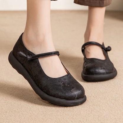 Green Mary Jane Flats For Women Wide Toe Shoes Soft Loafers Split Leather Moccasins For Moms Nurses 9