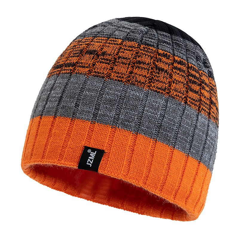 Decorative Unisex Beanie Hat Letter Label and Colorful Stripes