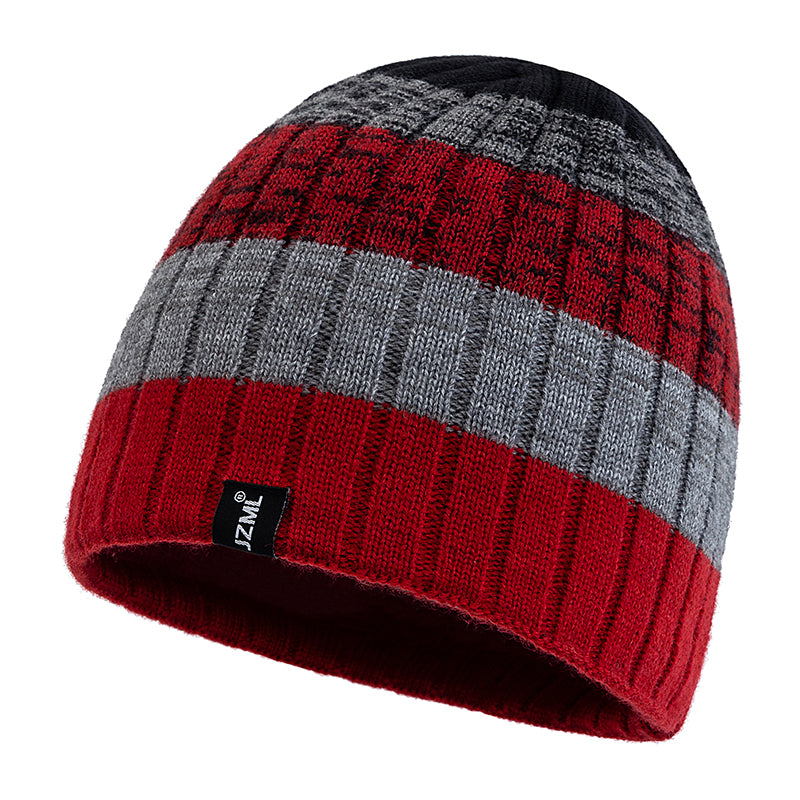 Decorative Unisex Beanie Hat Letter Label And Colorful Stripes 7