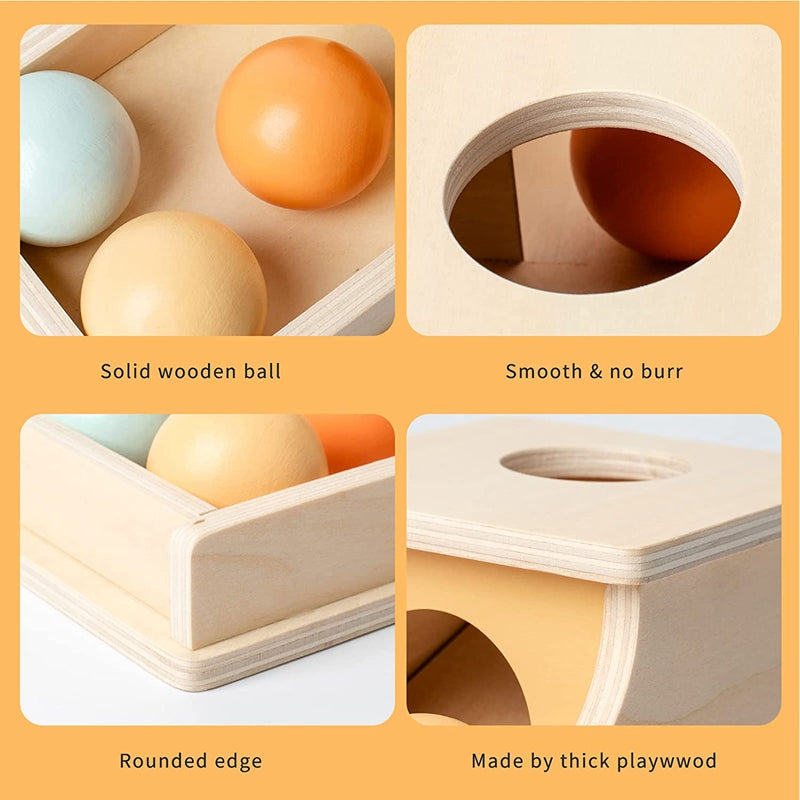 Drawer Game Early Education Montessori Wooden Pitch Ball Box Preschool Learning Training Toy 2