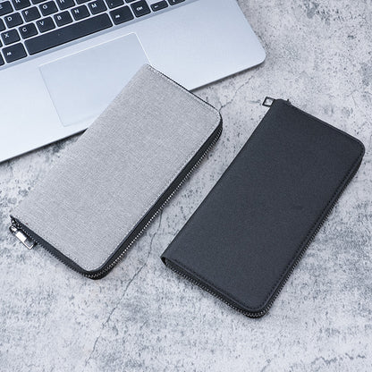 Canvas Clutch Wallet For Men Large Capacity Zipper Business MultiCard 3
