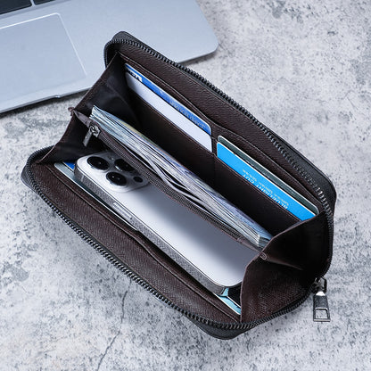 Canvas Clutch Wallet For Men Large Capacity Zipper Business MultiCard 5