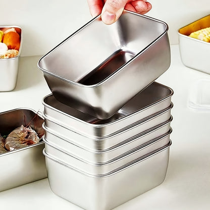 Stainless Steel Food Storage Containers Set, Stackable & Reusable With Lids for Camping, Picnics, School