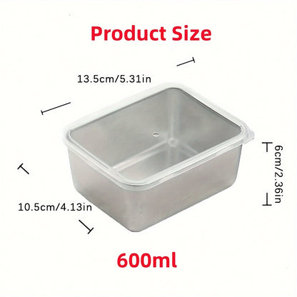 Stainless Steel Food Storage Containers Set Stackable  Reusable With Lids For Camping Picnics Schoo 5