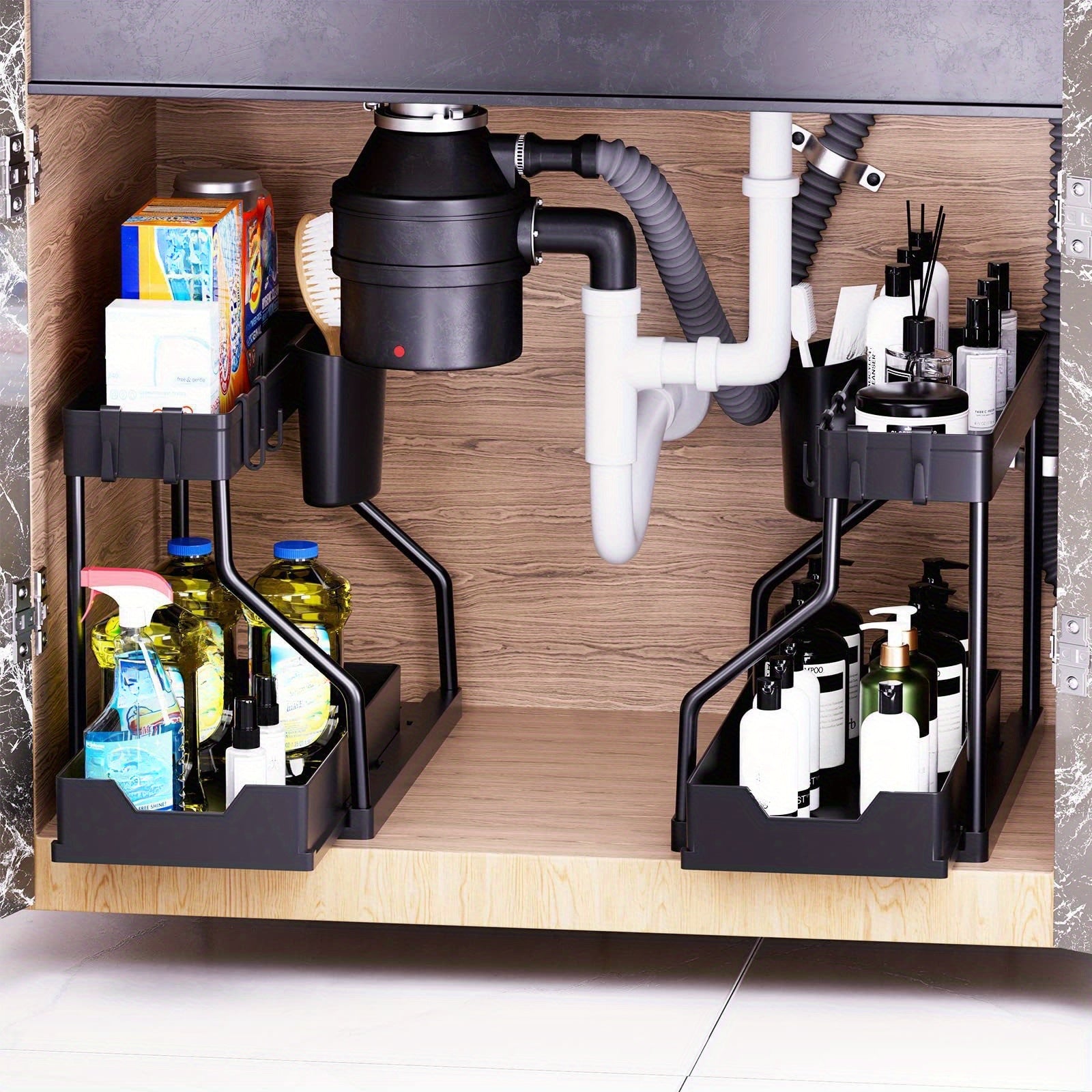 Multi Layer Pull Out Storage Rack for Kitchen, Sink, Sundries