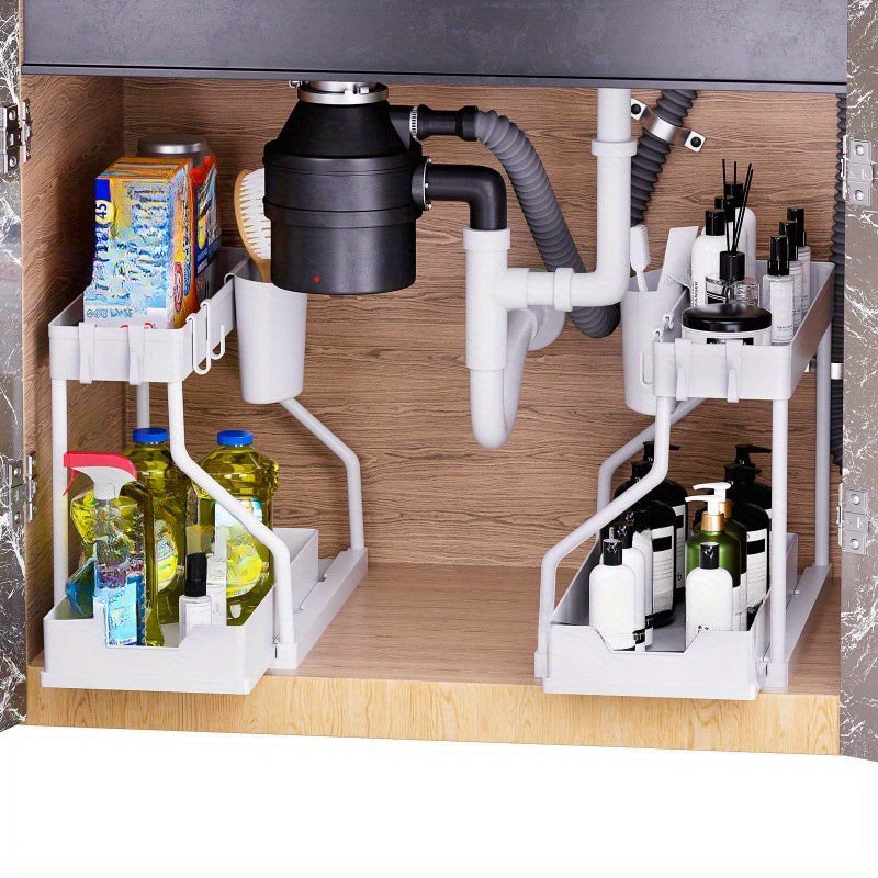 Multi Layer Pull Out Storage Rack For Kitchen Sink Sundries 2