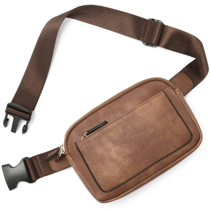 Women's PU Leather Fanny Pack, Adjustable Strap Crossbody Chest Bag, Fashion Waist Bag with Card Pocket for Outdoor Use