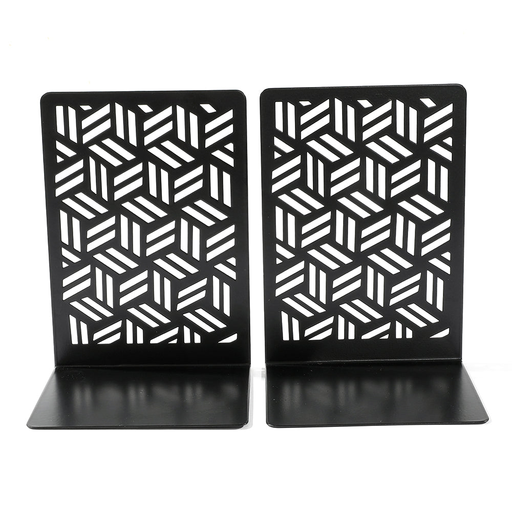 Heavy Duty Bookends, Crafted Door Design Non-Slip Metal Bookends, Book Lovers Office Home Decor