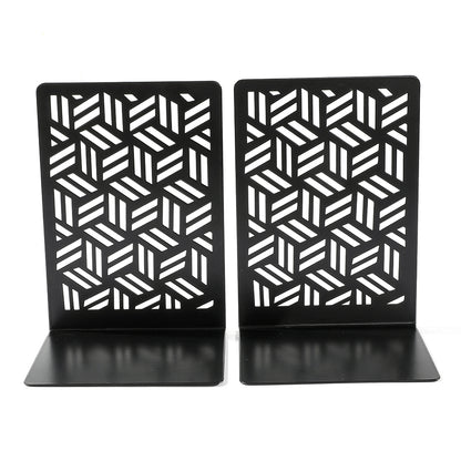 Heavy Duty Bookends, Crafted Door Design Non-Slip Metal Bookends, Book Lovers Office Home Decor
