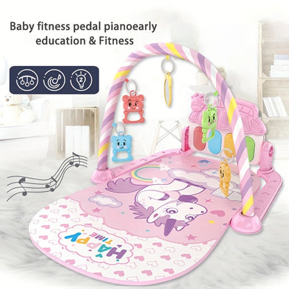 Newborn Baby Fitness Stand Toy Pedal Piano Music Crawling Mat Baby Toy For Growth 1