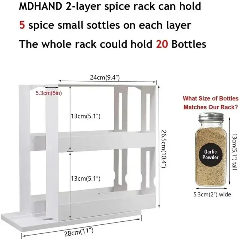 MultiFunction Spice Storage Rack Rotating Organizer Shelf Kitchen Bathroom Seasoning Organizer 4