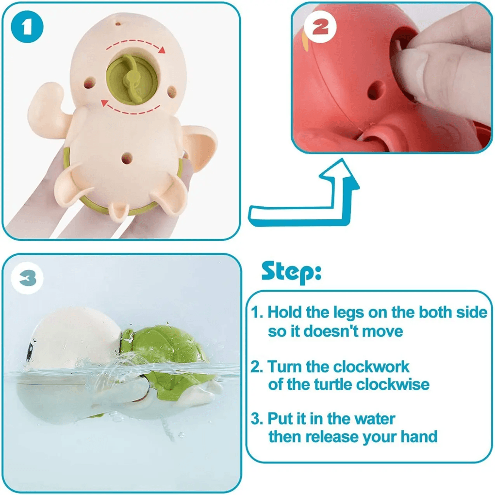 AquaTurtle Wind Up Bath Toy Set 1