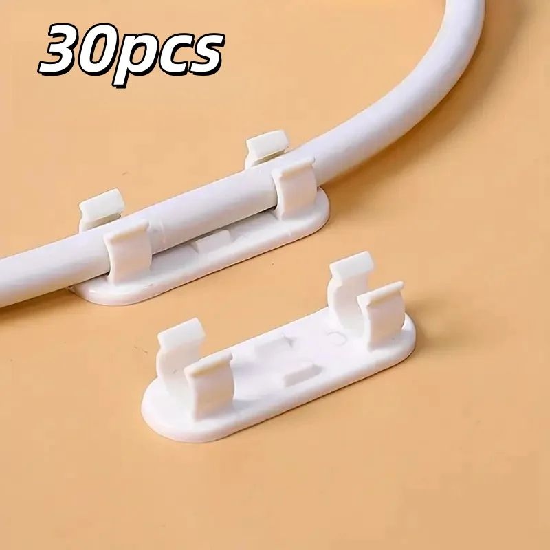 SlimLine 30-Pack Adhesive Cable Clips & Wire Organizer for Desk & Wall
